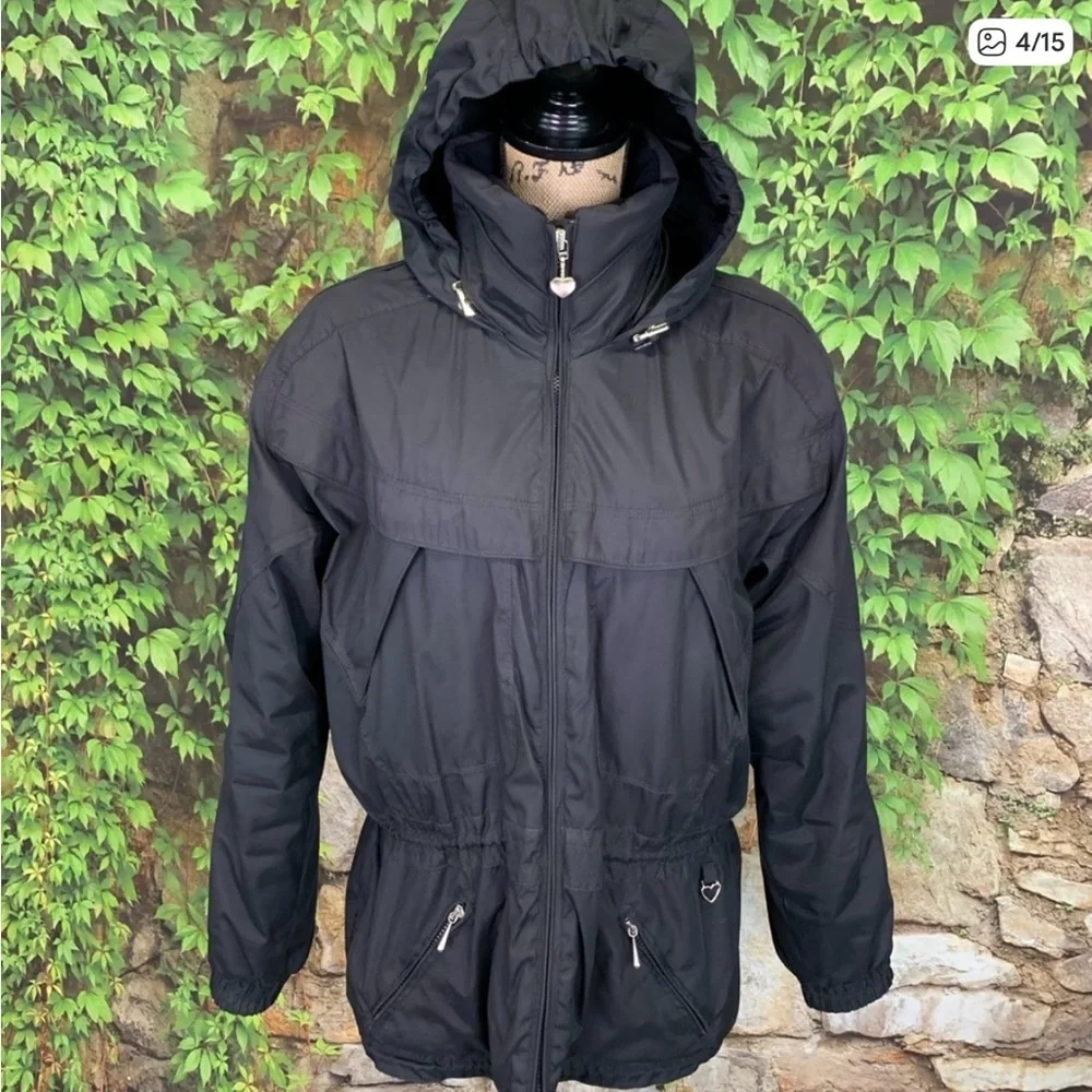 VINTAGE OBERMEYER Black Zip Front Thermolite Ski Jacket, 14 - Picture 5 of 15